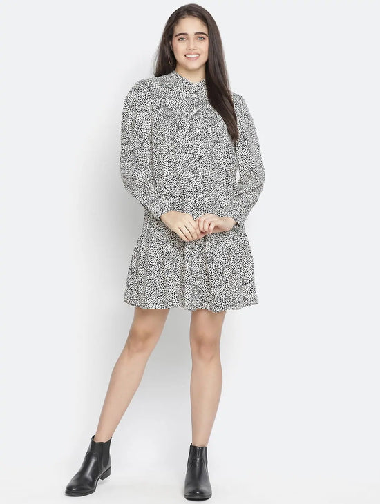 Ghee- Whiz Printed Charming Button-Down Women Dress