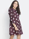 Swifty Polka Print Cute Women Puff Sleeve Dress