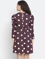 Swifty Polka Print Cute Women Puff Sleeve Dress