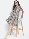 Fragrant Stylish Printed Women Ruffle Dress