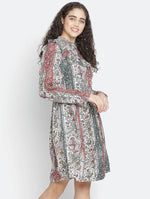 Fragrant Stylish Printed Women Ruffle Dress