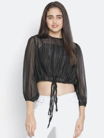 Flair Blimmer Black Stylish Women Tie Top