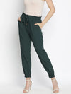 Raping Solid Green Women Elasticated Pant