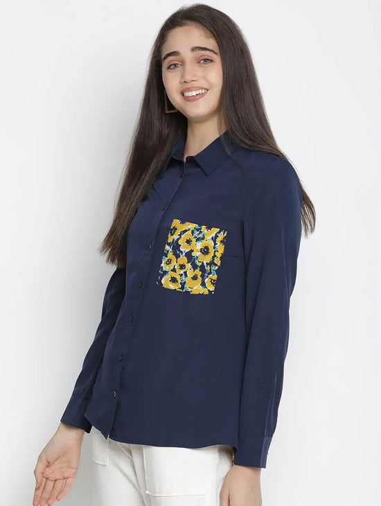 Bon Ton Navy Blue Women Shirt