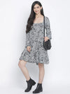 Twinx black tropical print women dress