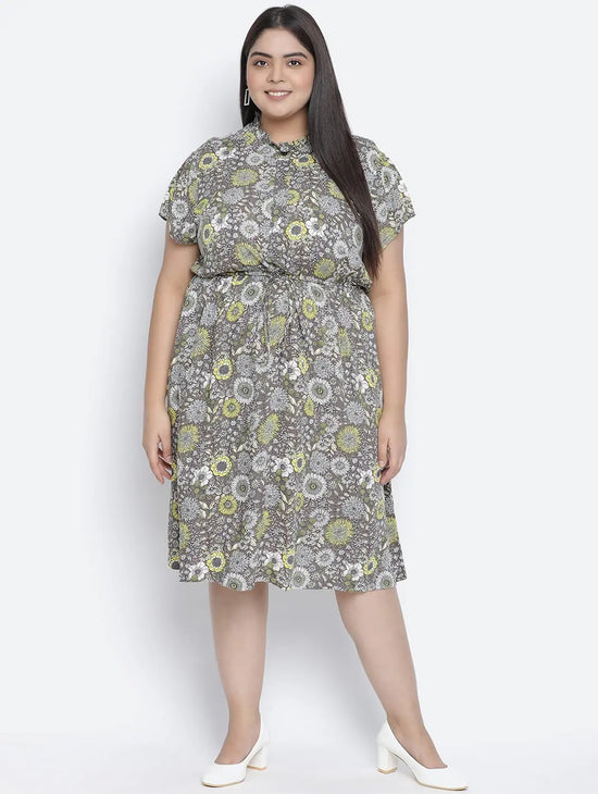 Zizzi Animal Print Elasticated Plus Size Women Dress