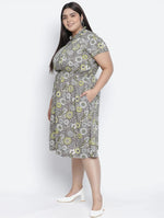 Zizzi Animal Print Elasticated Plus Size Women Dress