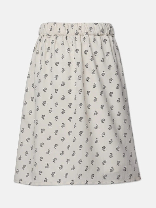 Stylishly White Floral Print Girl Skirt