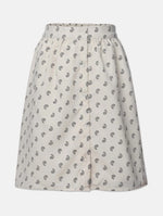 Stylishly White Floral Print Girl Skirt