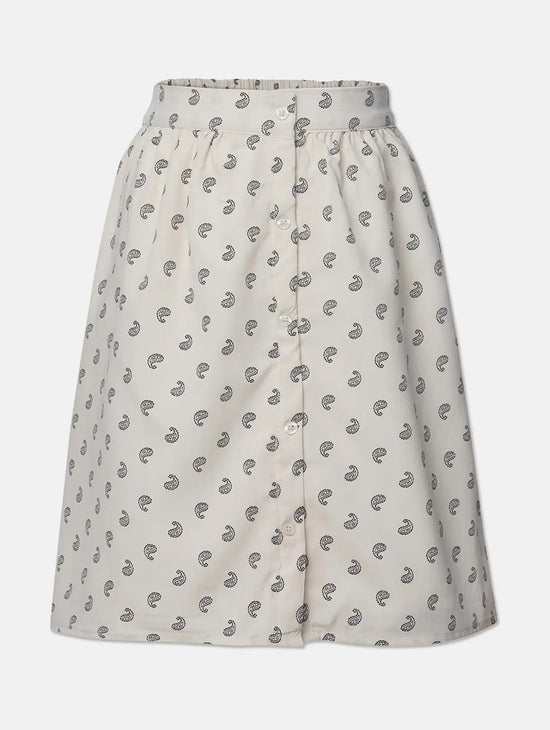 Stylishly White Floral Print Girl Skirt