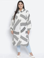 Winking Beige Printed Plus Size Women Tunic