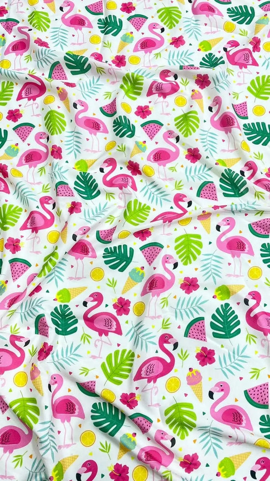 Quirky Digital Printed Silk Crepe Fabric