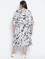 Tizzy White Animal Print Plus Size Women Dress