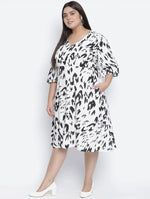 Tizzy White Animal Print Plus Size Women Dress