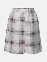 Sniffy White Check Print Girl Skirt