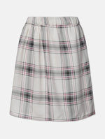 Sniffy White Check Print Girl Skirt