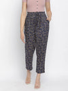 Soscer Blue Floral Print Women Elasticated Pant.