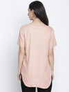 Porsh Solid Peach Women Casual Top