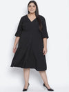 Paradise Solid Black Plus Size Women Dress