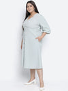 Pazzara Light Grey Plus-Size Women'S Dress.