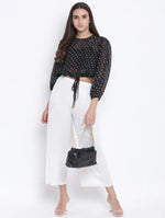 High- Toned Polka Print Women Crop Top