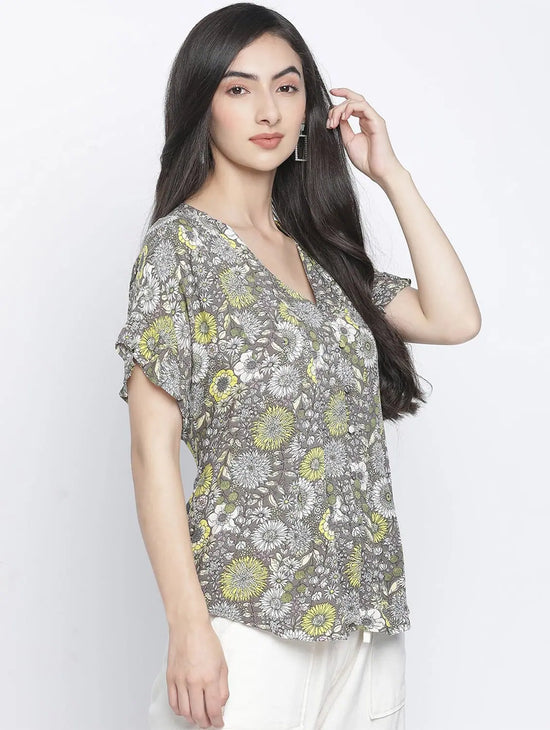 Glam Of Floral Casual Women Top