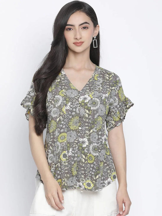 Glam Of Floral Casual Women Top