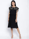 Glamour Black Embroidery Fashion Women Dress