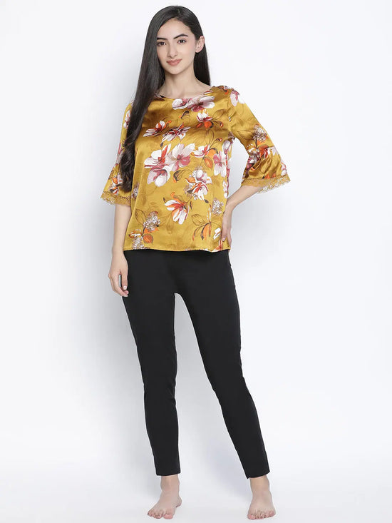 Flower mezz printed nightwear women top