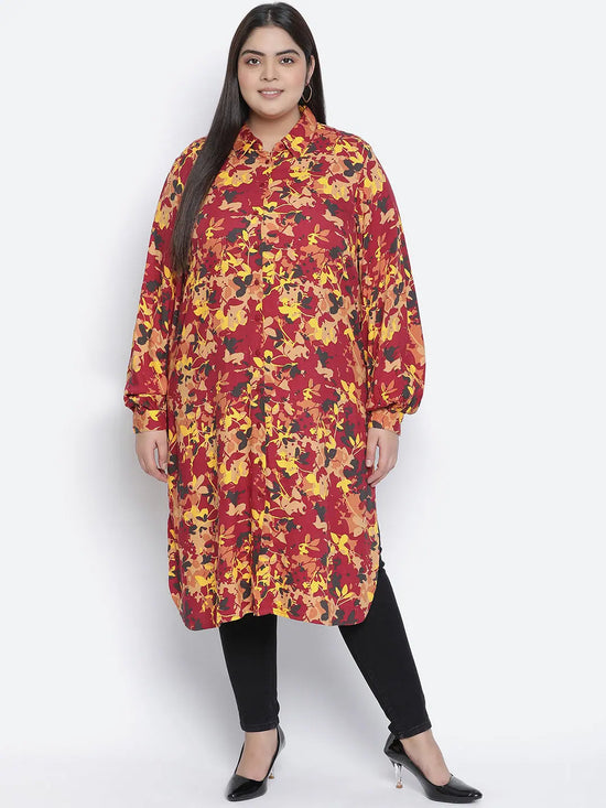 Dareing floral print multicolor plus size women tunic.