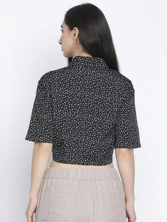 Blacktart Ploka Dot Women Crop Shirt