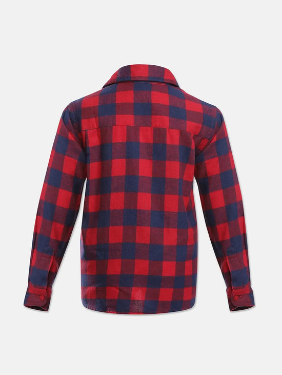 Hazzle Red Brush Check Boy Shirt