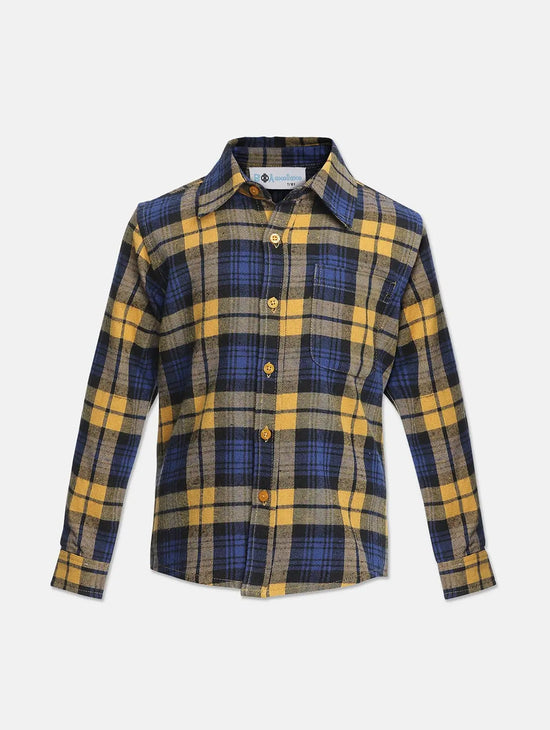 Ranner Yellow Brush Check Boy Shirt