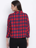 Doring Red Brush Check Women Shirt