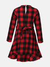 Boot red brush check girl dress