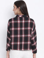 Sobber Black Brush Check Women Shirt