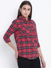 Timeless Red Brush Check Women Shirt