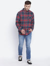 Bright brown brush check men shirt