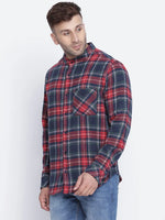 Bright brown brush check men shirt