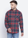 Bright brown brush check men shirt