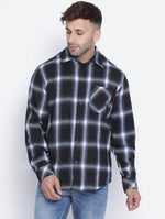 Stud Blue Brusg Check Cotton Men Shirt