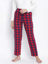 Raddic Red Brush Check Women Nightwear Pajama