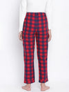 Raddic Red Brush Check Women Nightwear Pajama