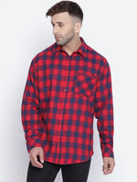 Pacific Red Brush Check Men Shirt