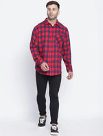 Pacific Red Brush Check Men Shirt