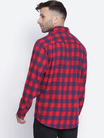 Pacific Red Brush Check Men Shirt