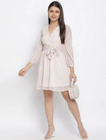 Shell Pink Tie- Knot Women Dress