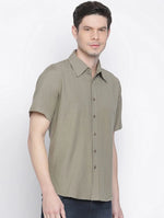 Grroomed Solid Beige Men Shirt