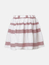 Gracy White Cotton Stripes Print Girl Skirt