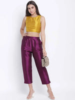 Purplesic Solid Dupion Slik Women Pant